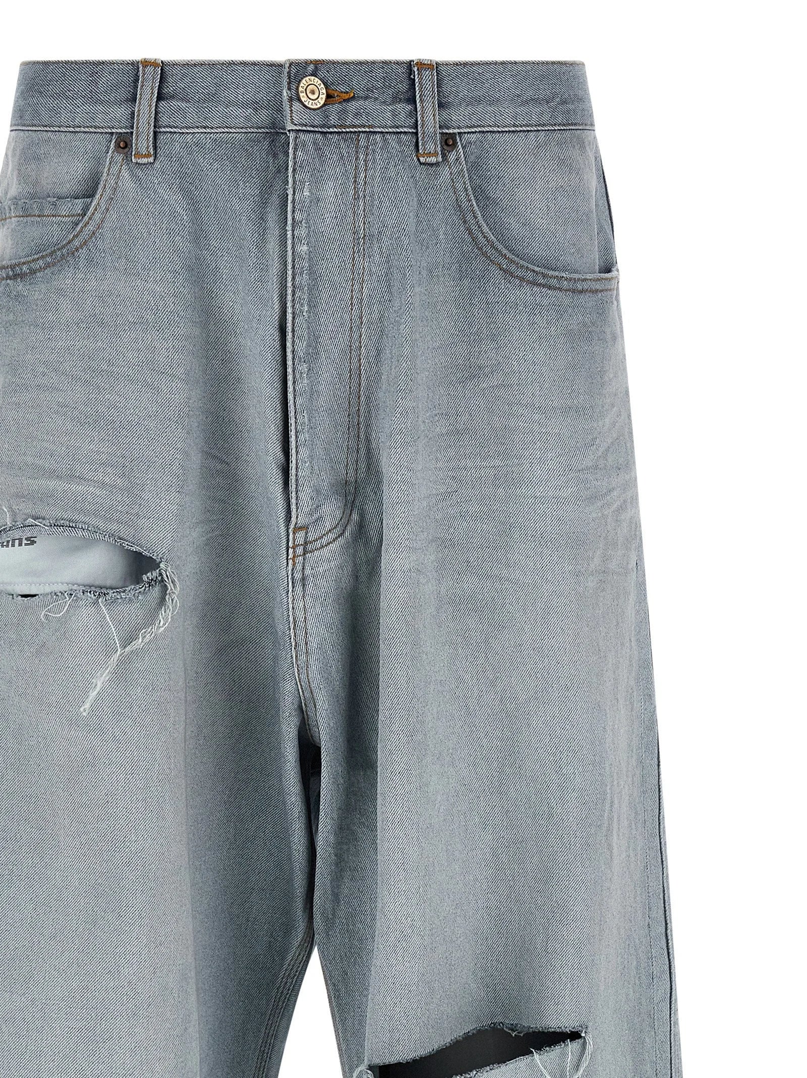 Balenciaga Blue Cotton Relaxed Fit Jeans - S