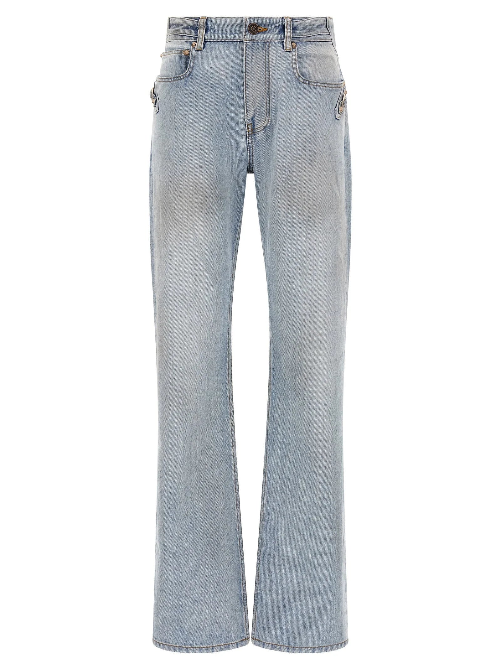 Balenciaga Blue Cotton Straight-Leg Jeans