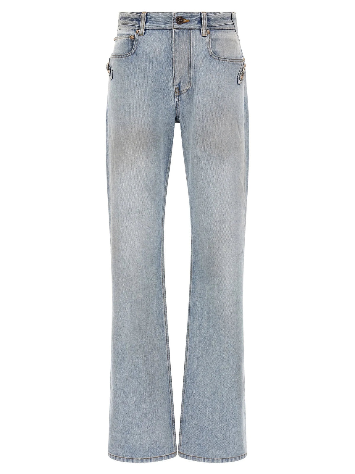 Balenciaga Blue Cotton Straight-Leg Jeans