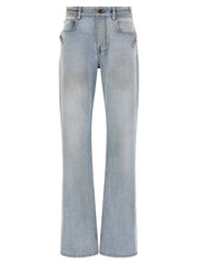 Balenciaga Blue Cotton Straight-Leg Jeans