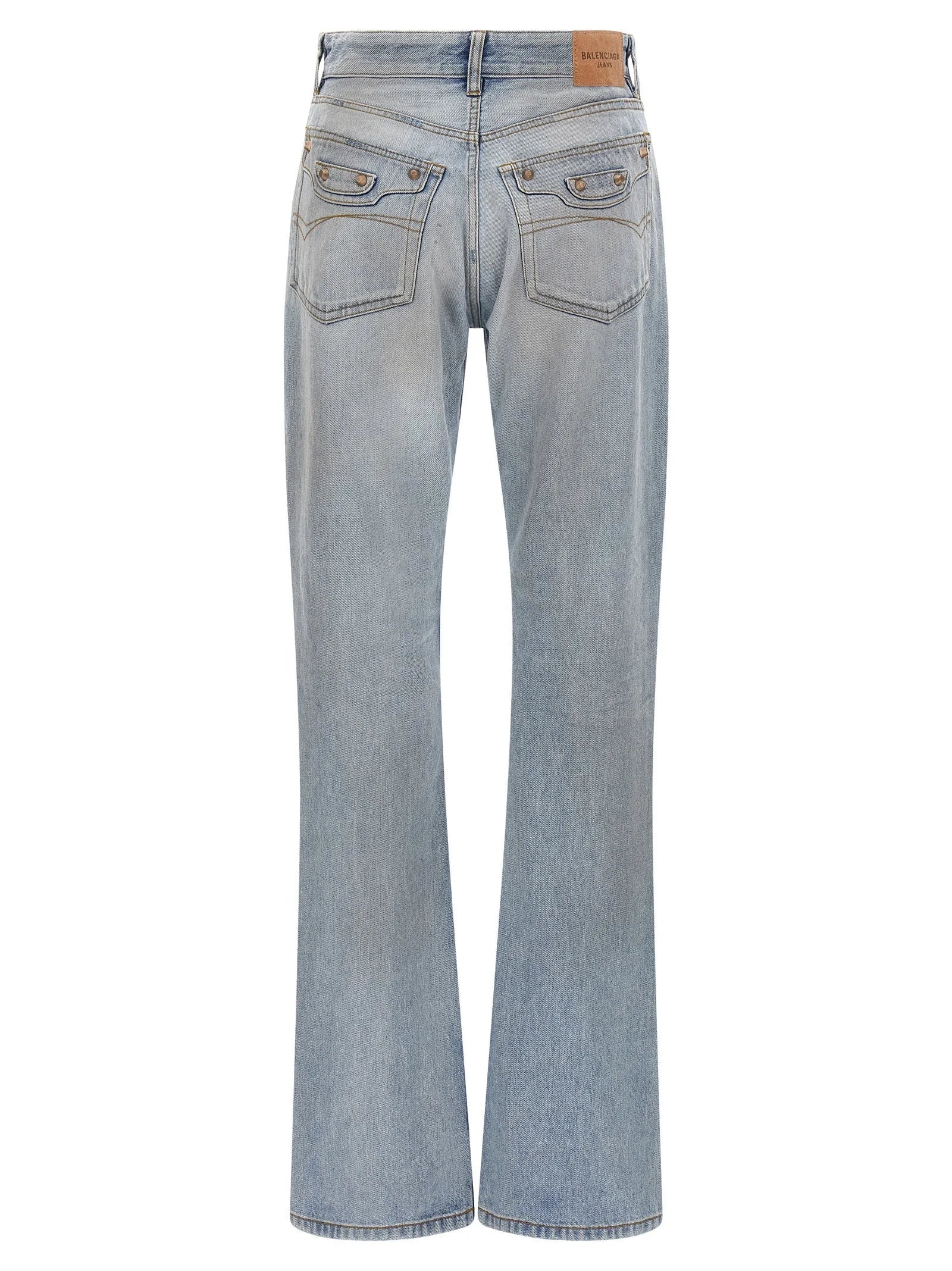 Balenciaga Blue Cotton Straight-Leg Jeans