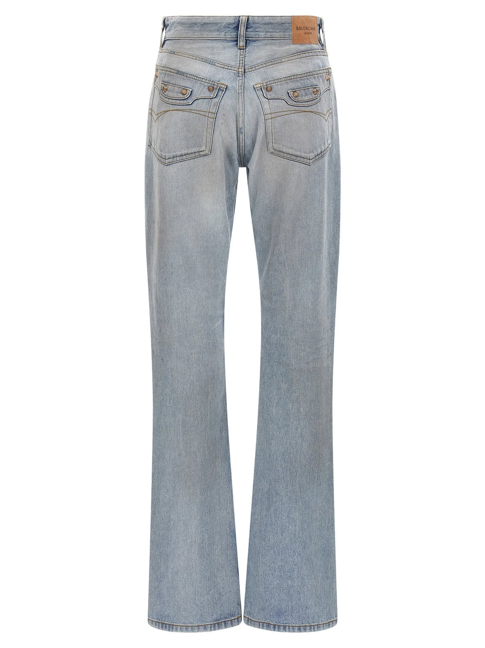 Balenciaga Blue Cotton Straight-Leg Jeans