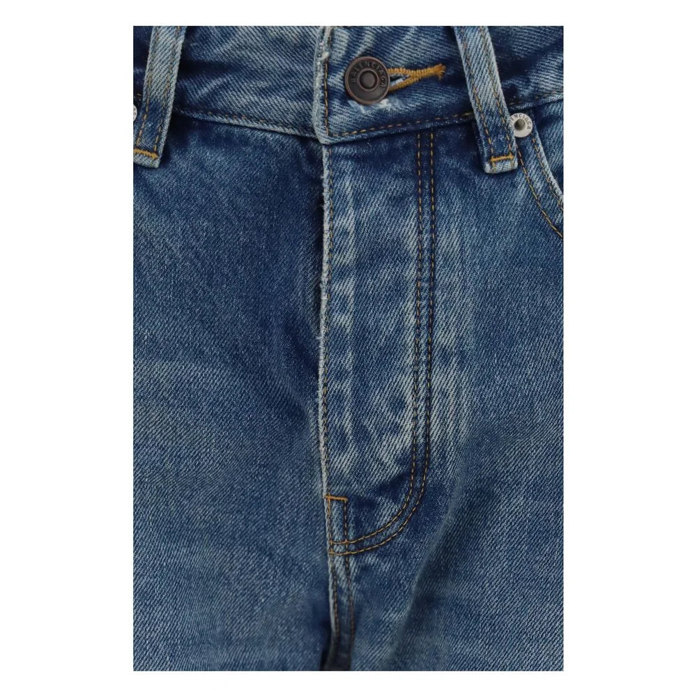 Balenciaga Blue Cotton Straight-Leg Jeans