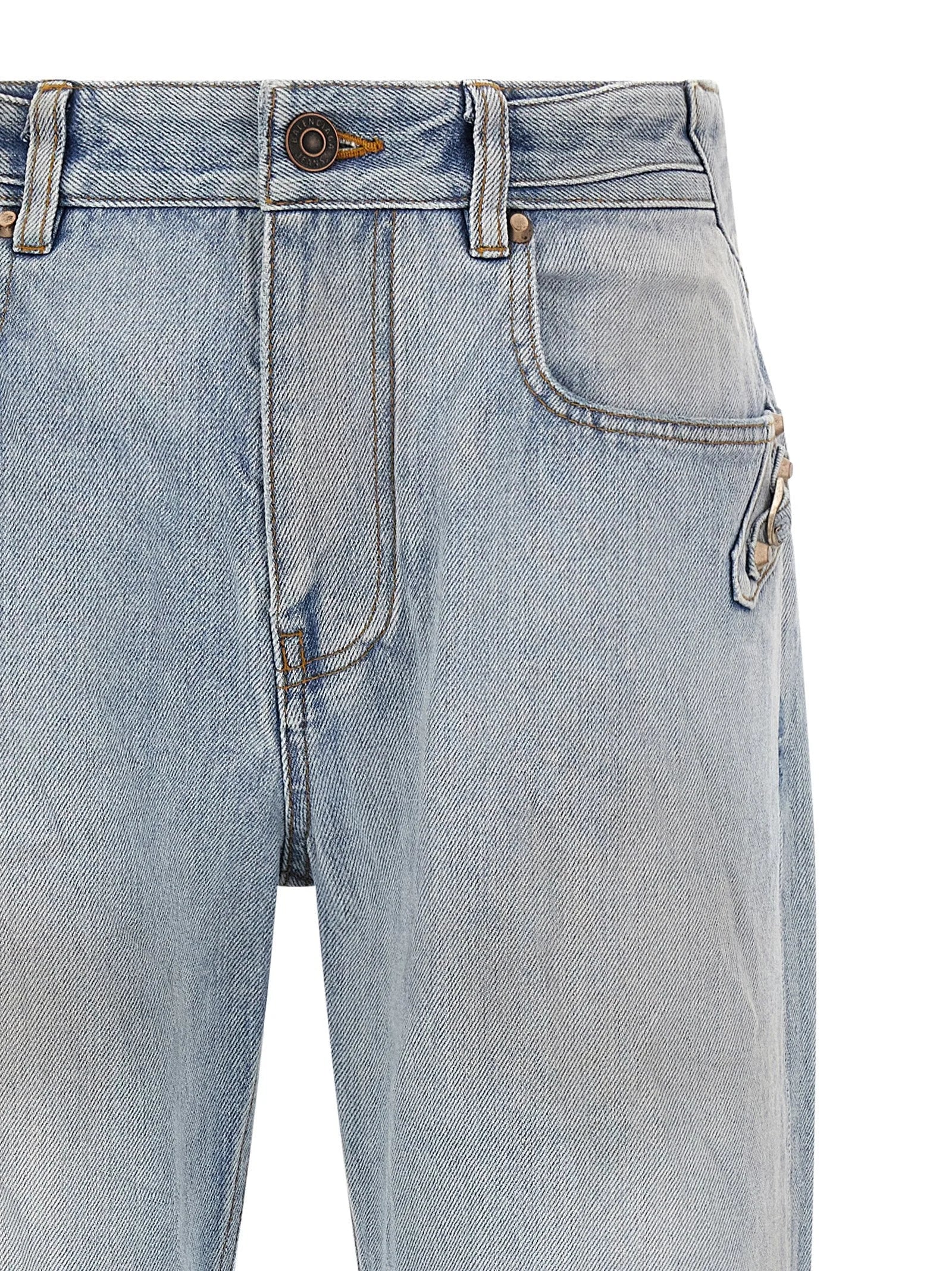 Balenciaga Blue Cotton Straight-Leg Jeans