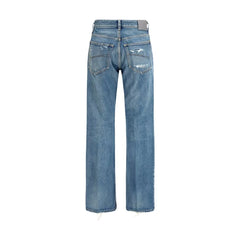 Balenciaga Blue Cotton Straight-Leg Jeans