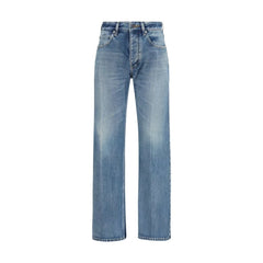 Balenciaga Blue Cotton Straight-Leg Jeans