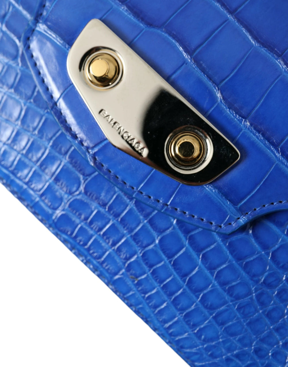 Balenciaga Blue Exotic Leather Neo Classic Purse Shoulder Handbag Bag - Shoulder Bags