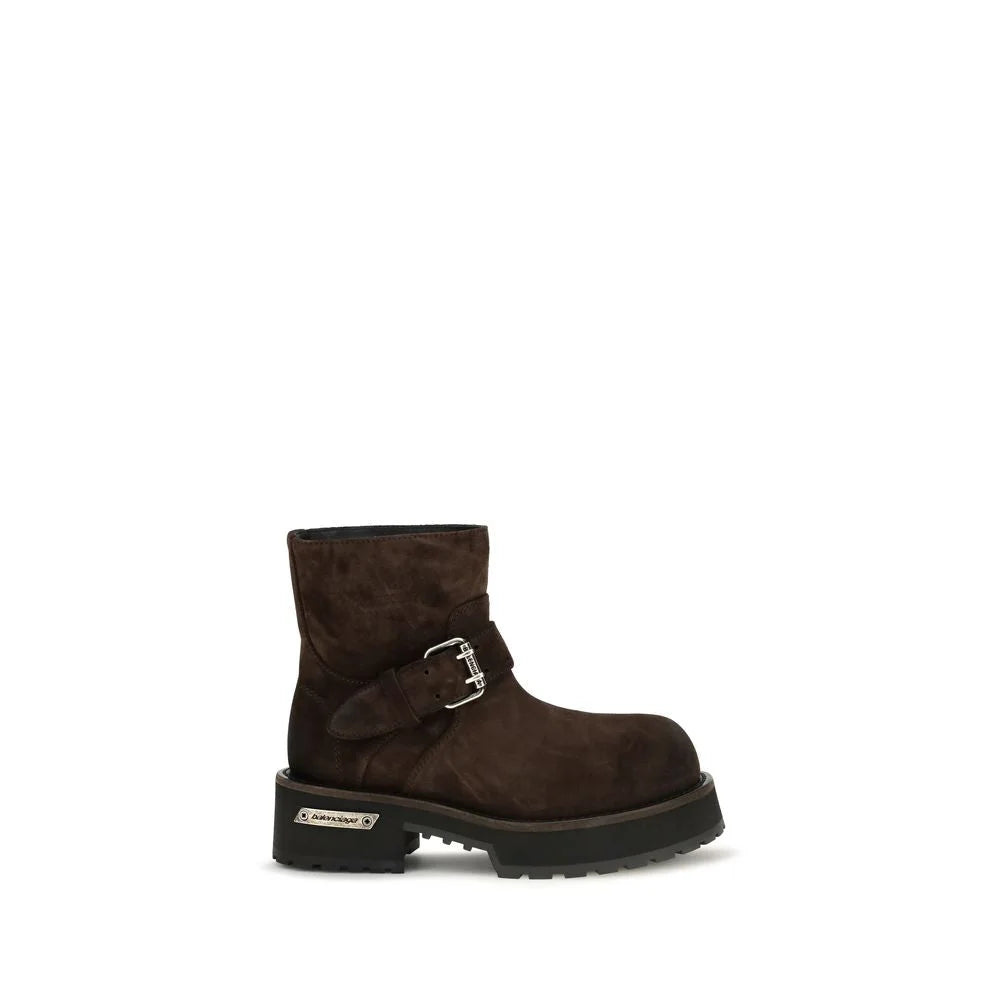 Balenciaga Brown Calf Leather Bos Taurus Ankle Boots