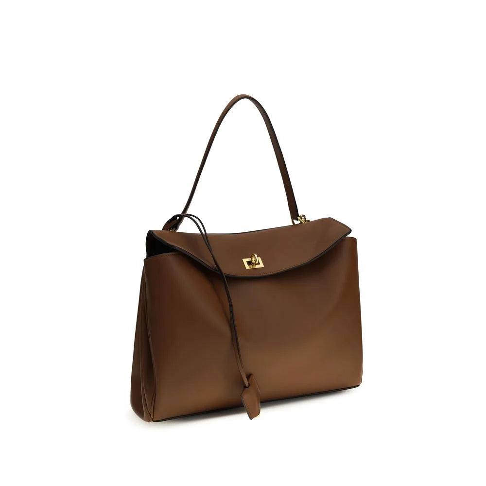 Balenciaga Hnedá kabelka z teletí kůže Bos Taurus