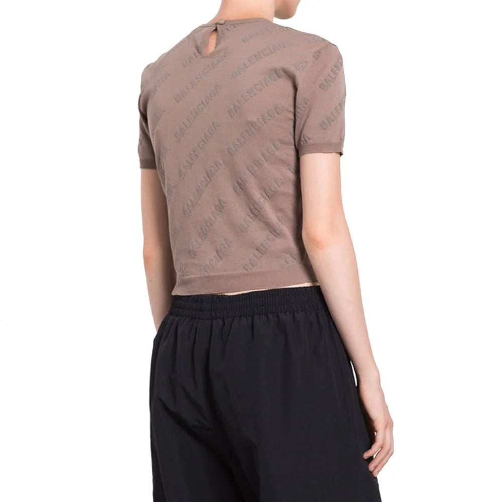 Balenciaga Brown Cotton Tank Tops - L