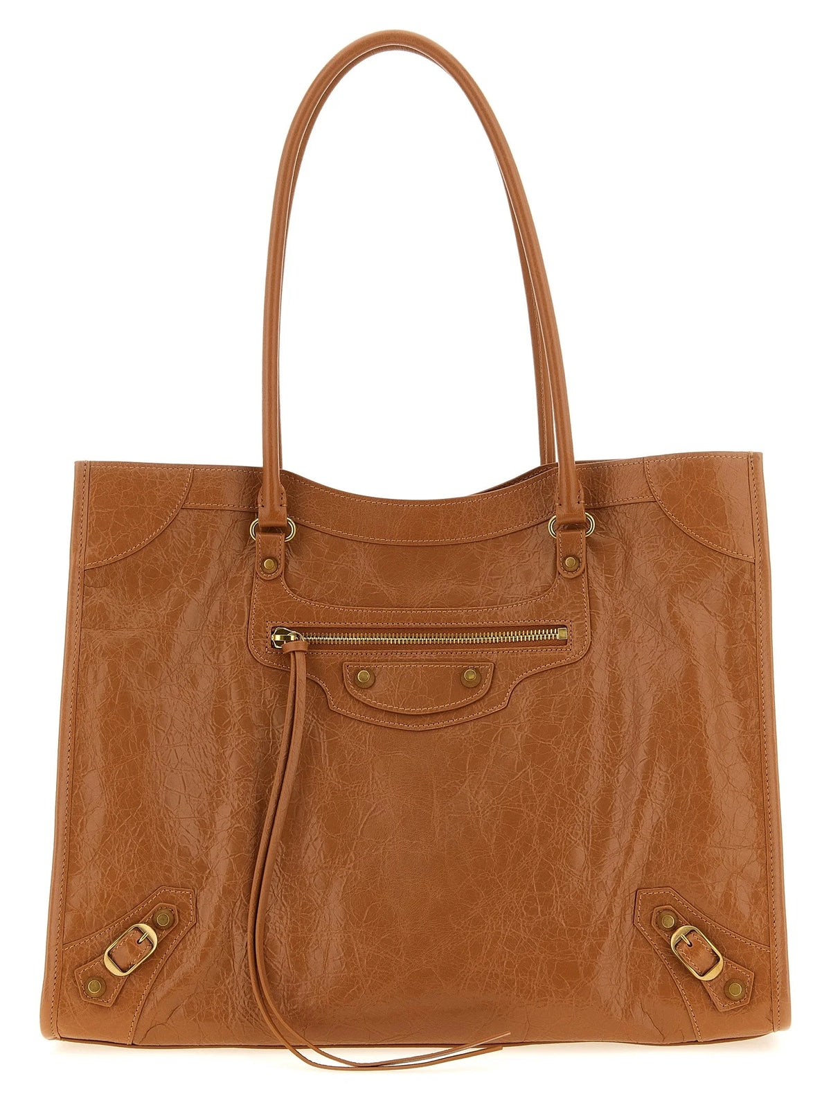 Balenciaga Brown Lamb Leather Shoulder Bag