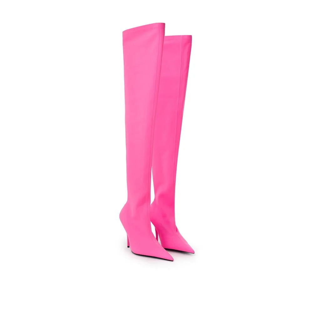 Balenciaga Elegant Pink Polyester Ankle Boots - EU39/US8.5 - Boots