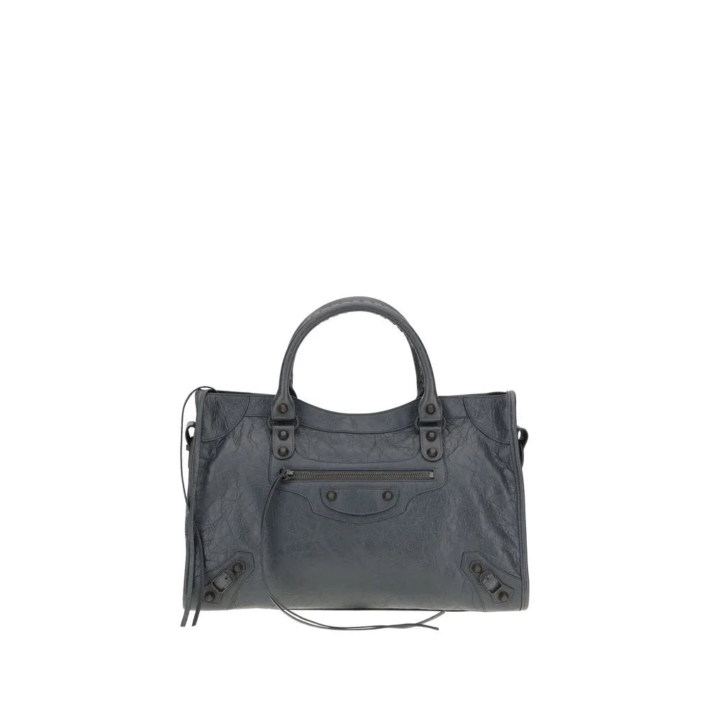 Balenciaga Gray Calf Leather Bos Taurus Shoulder Bag