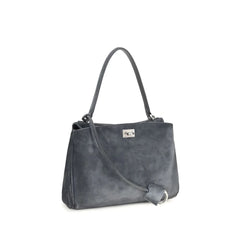 Balenciaga Gray Calf Leather Bos Taurus Shoulder Bag