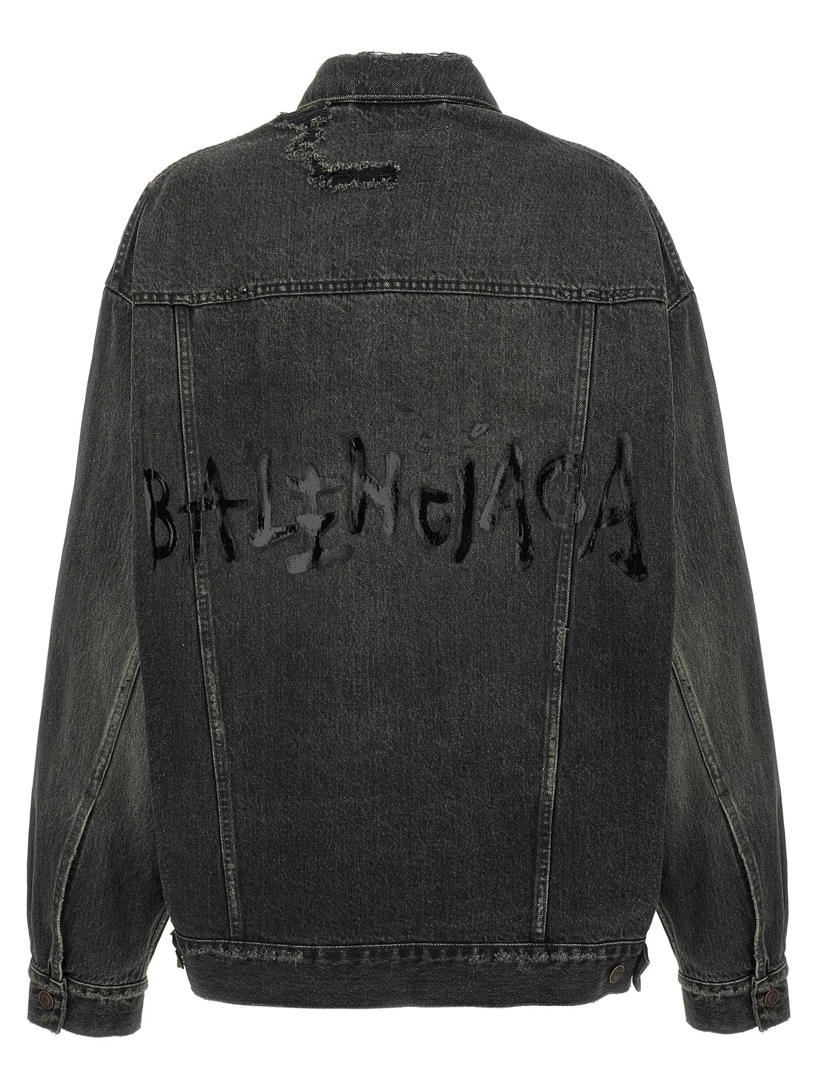 Balenciaga Gray Cotton Denim Jacket - 1