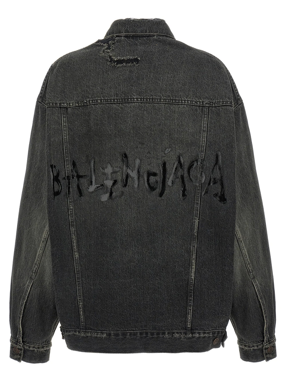 Balenciaga Gray Cotton Denim Jacket - 1