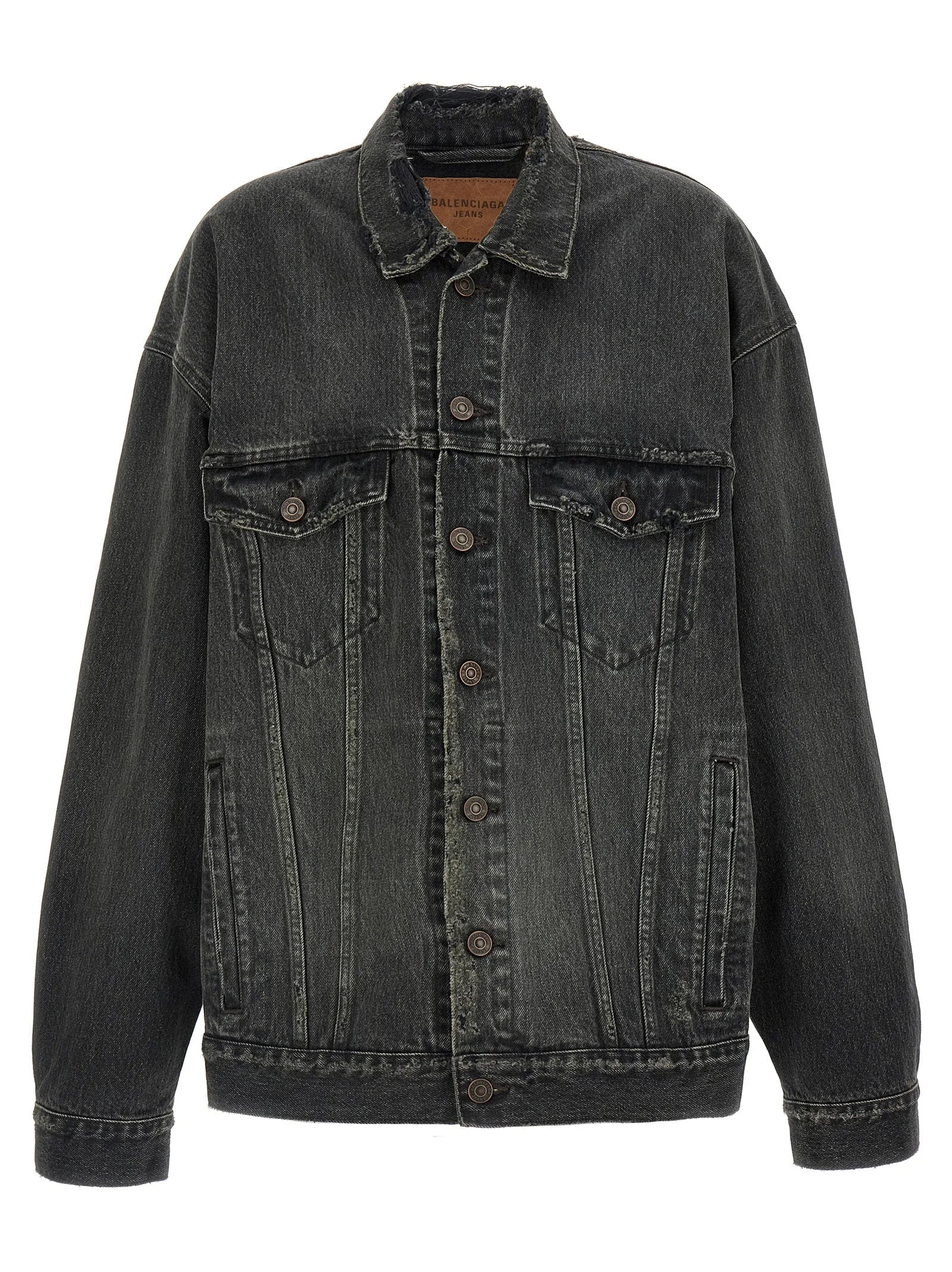 Balenciaga Gray Cotton Denim Jacket - 1