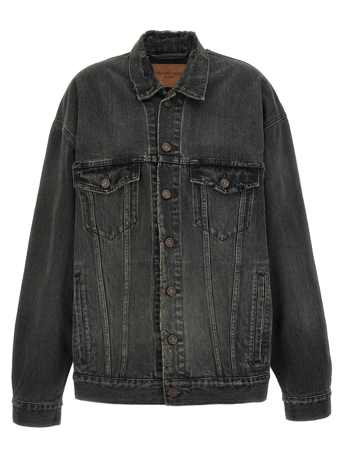 Balenciaga Gray Cotton Denim Jacket - 1