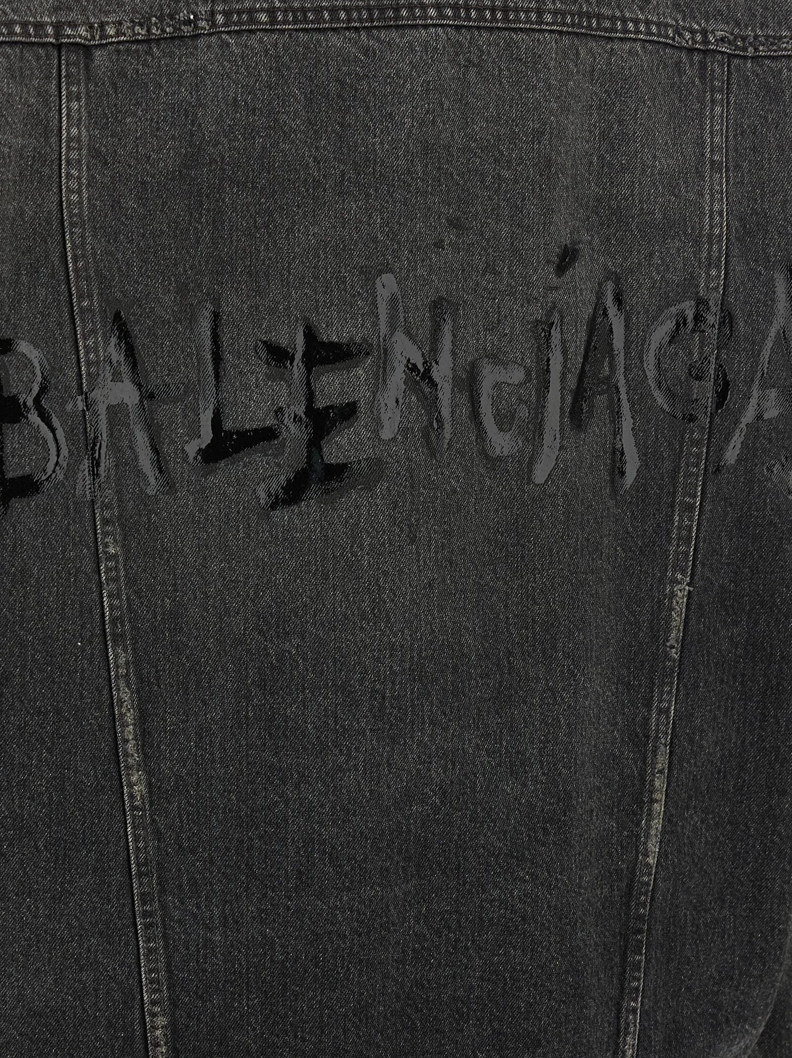 Balenciaga Gray Cotton Denim Jacket - 1