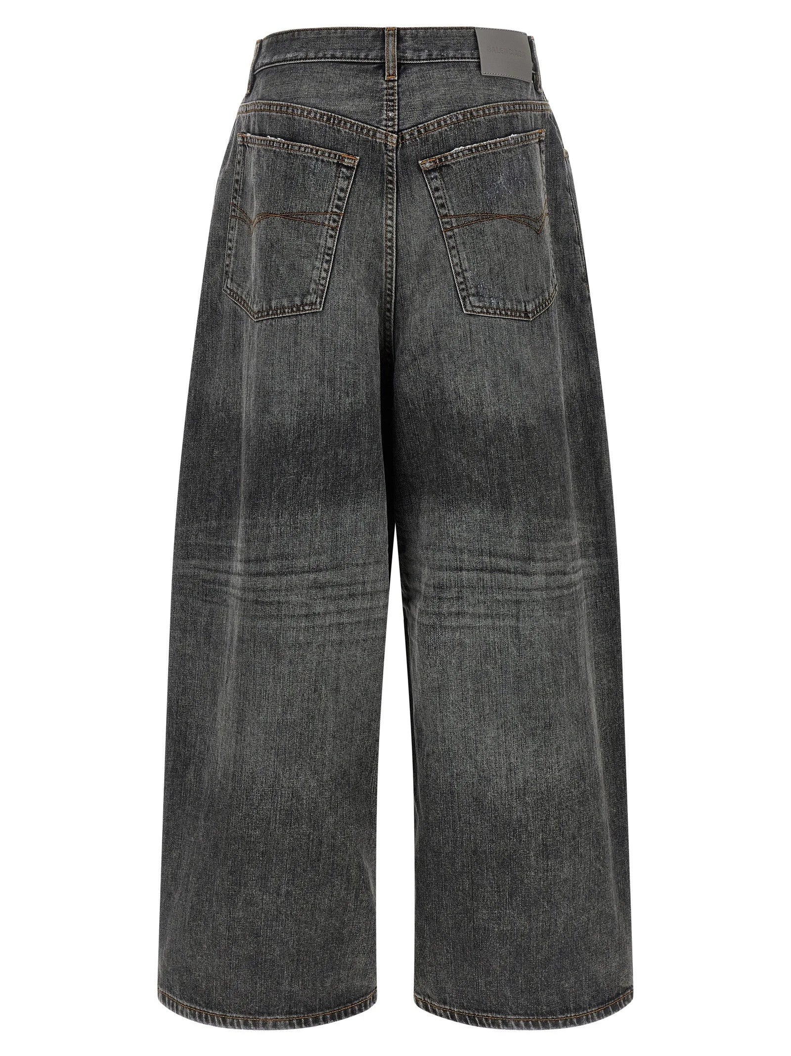Balenciaga Gray Cotton Relaxed Fit Jeans - 26
