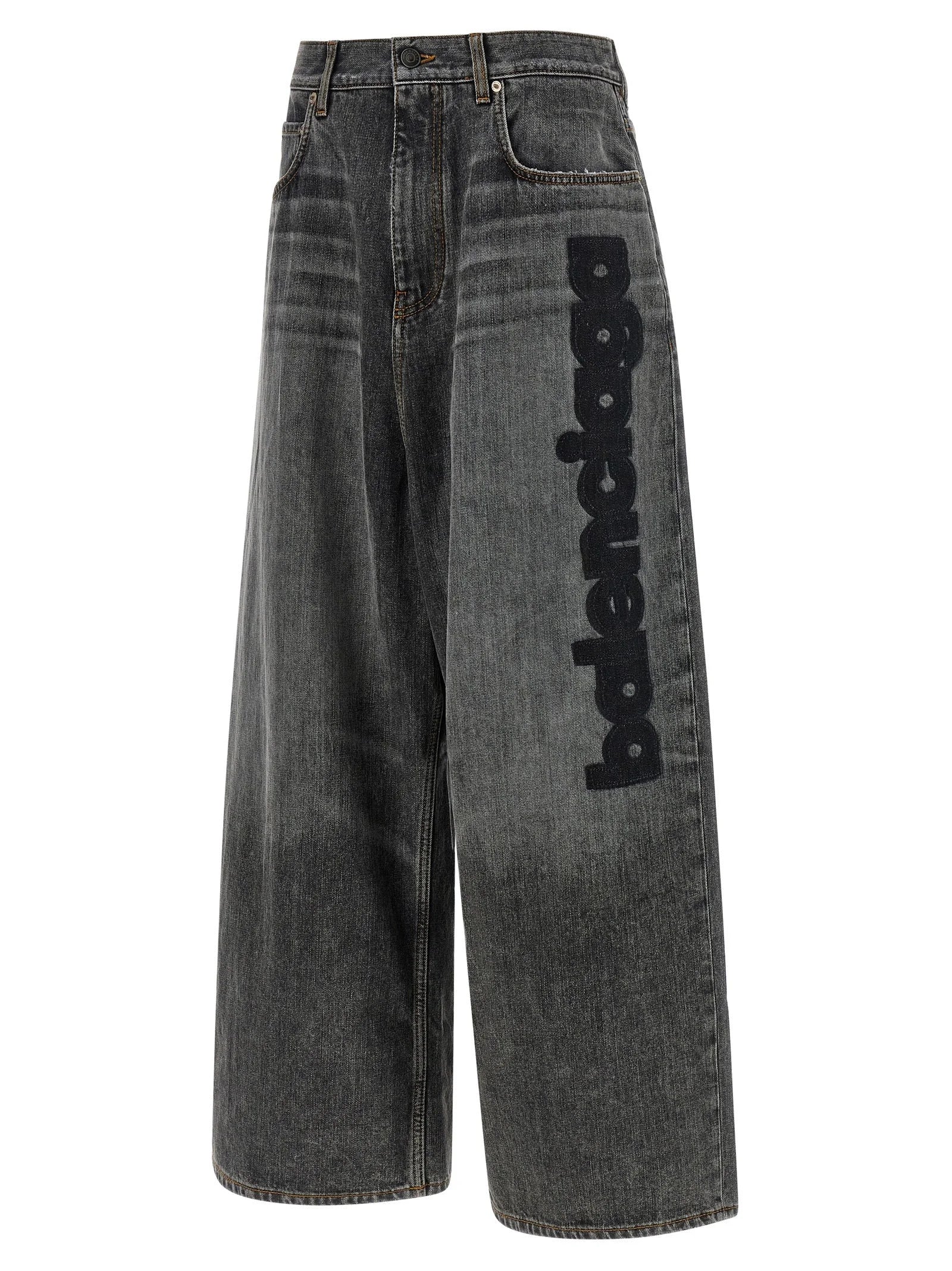 Balenciaga Gray Cotton Relaxed Fit Jeans - 26