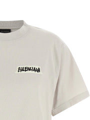 Balenciaga Gray Cotton T-Shirt