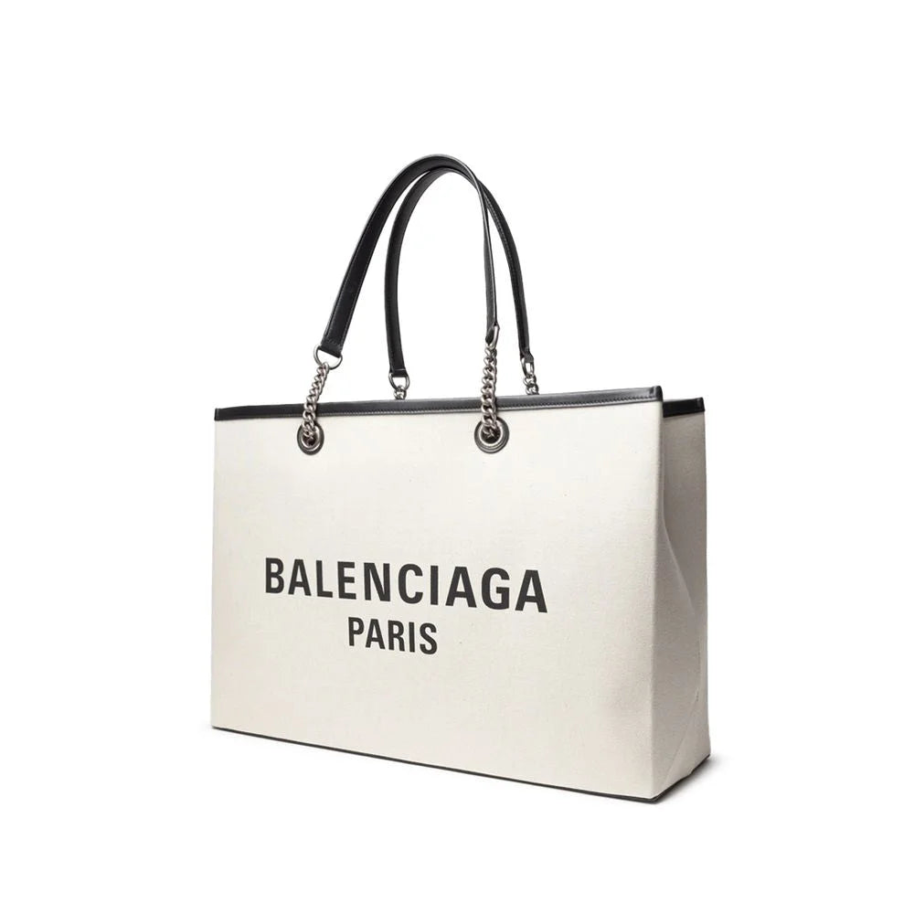 Balenciaga Gray Cotton Tote Bag - Tote Bags