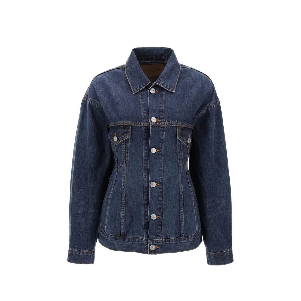 Balenciaga ’Hourglass’ Denim Jacket - 42 - Trucker Jackets