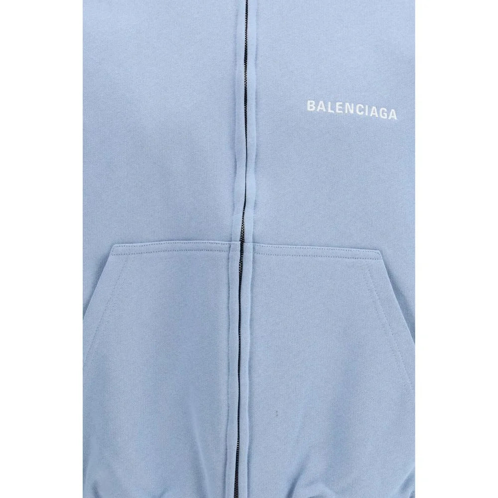 Balenciaga Light Blue Cotton Sweatshirt