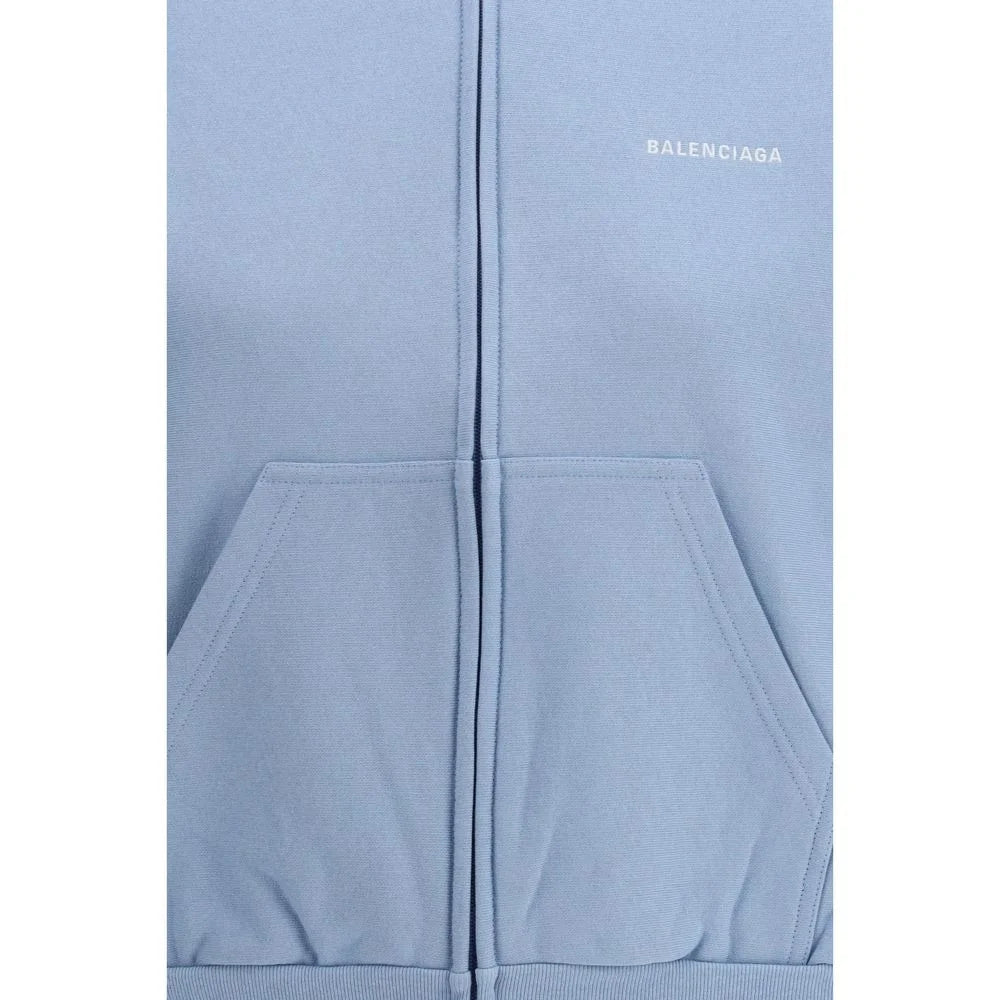 Balenciaga Light Blue Cotton Sweatshirt
