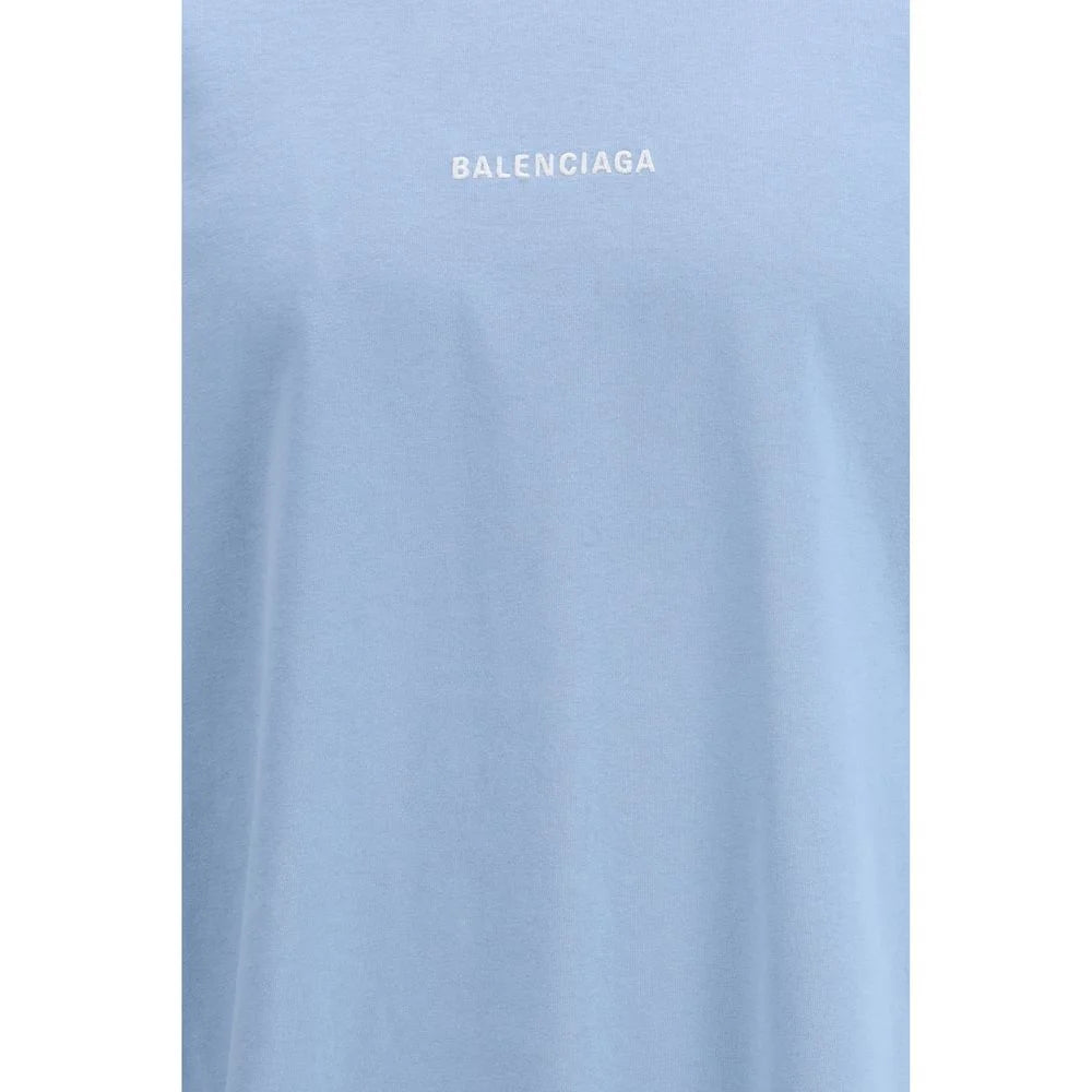 Balenciaga Light Blue Cotton T-Shirt