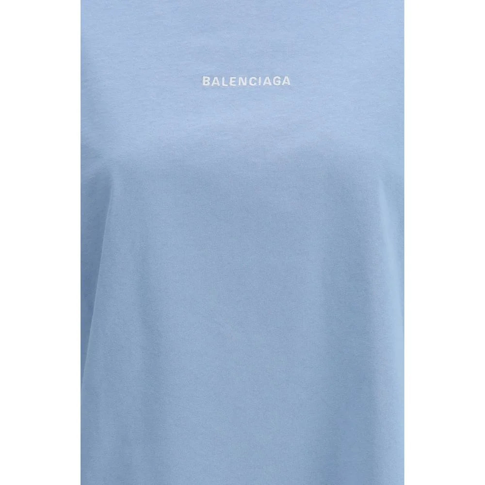 Balenciaga Light Blue Cotton T-Shirt