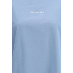 Balenciaga Light Blue Cotton T-Shirt