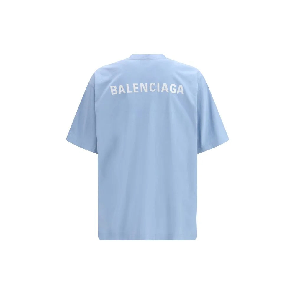 Balenciaga Light Blue Cotton T-Shirt - L