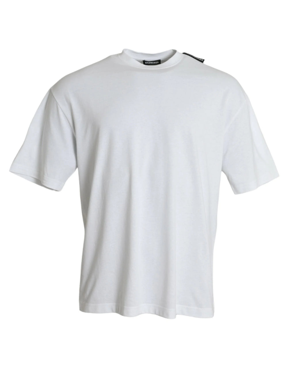 Balenciaga Off White Cotton Jersey Round Neck T-shirt - T-Shirts