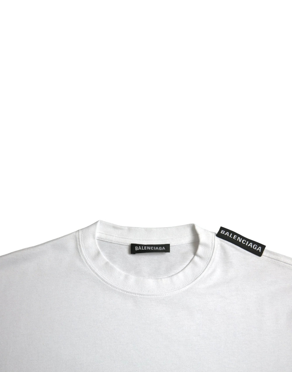 Balenciaga Off White Cotton Jersey Round Neck T-shirt - T-Shirts