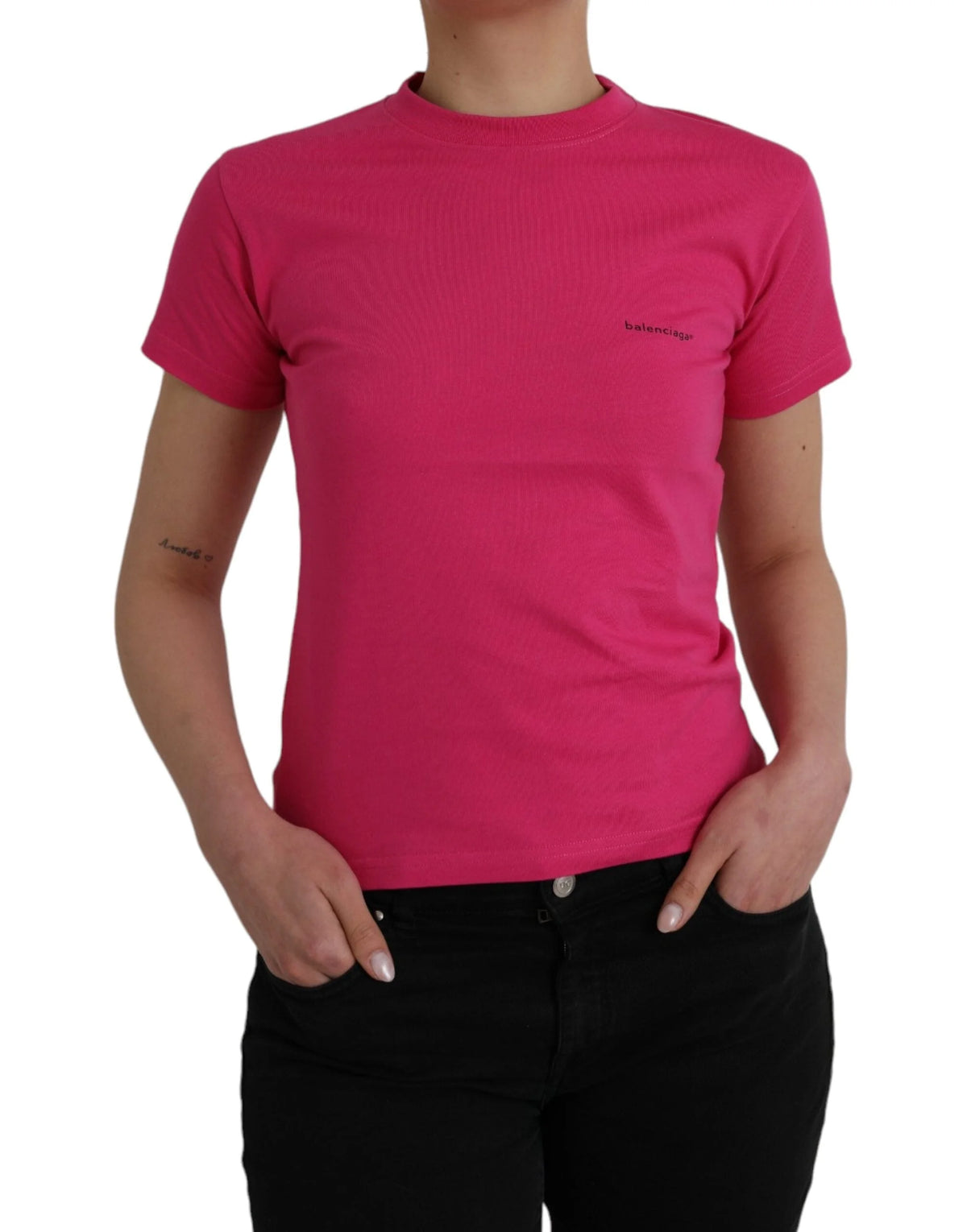Balenciaga Pink Cotton Crew Neck Short Sleeves Tee T-shirt - T-Shirts
