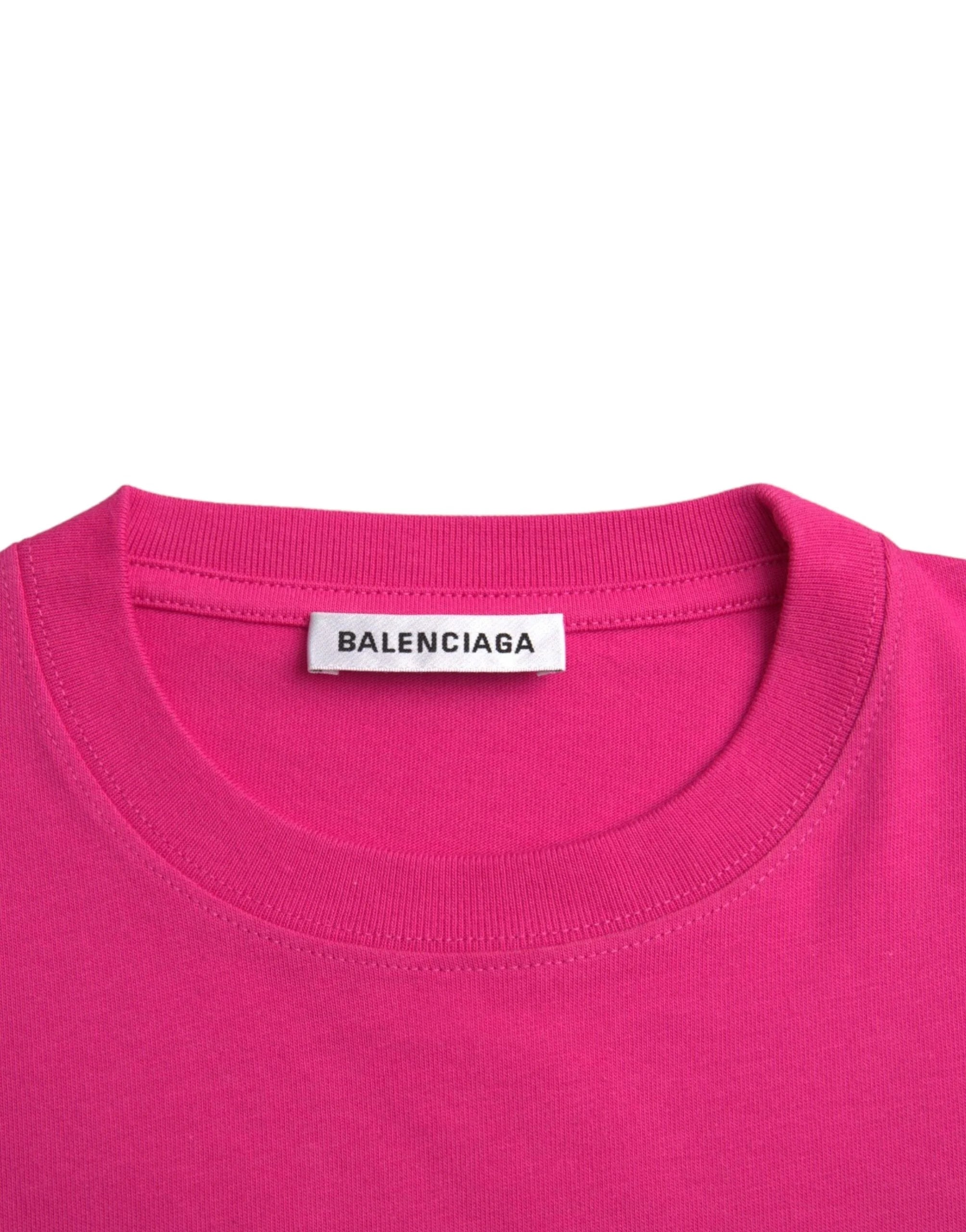 Balenciaga Pink Cotton Crew Neck Short Sleeves Tee T-shirt - T-Shirts