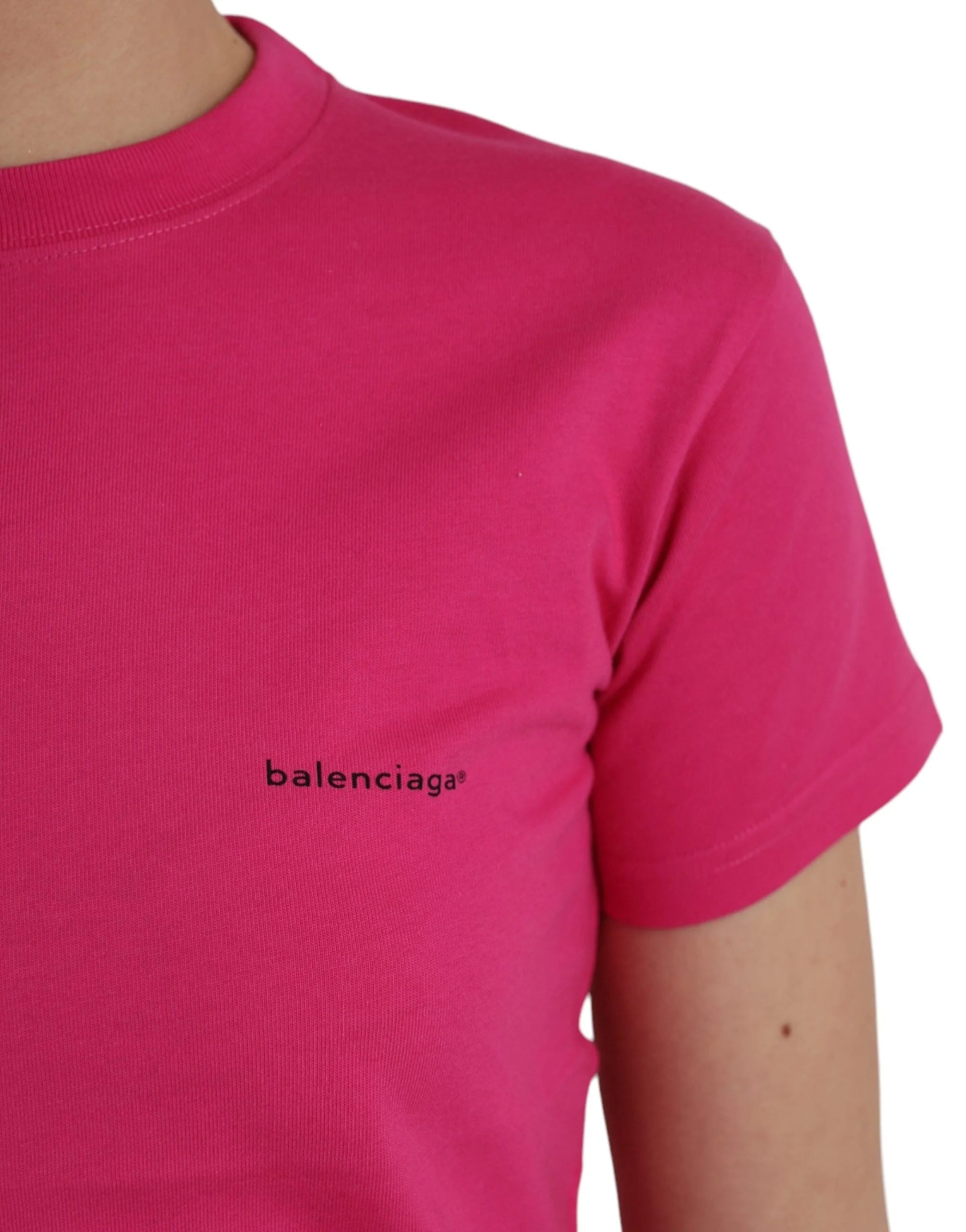 Balenciaga Pink Cotton Crew Neck Short Sleeves Tee T-shirt - T-Shirts