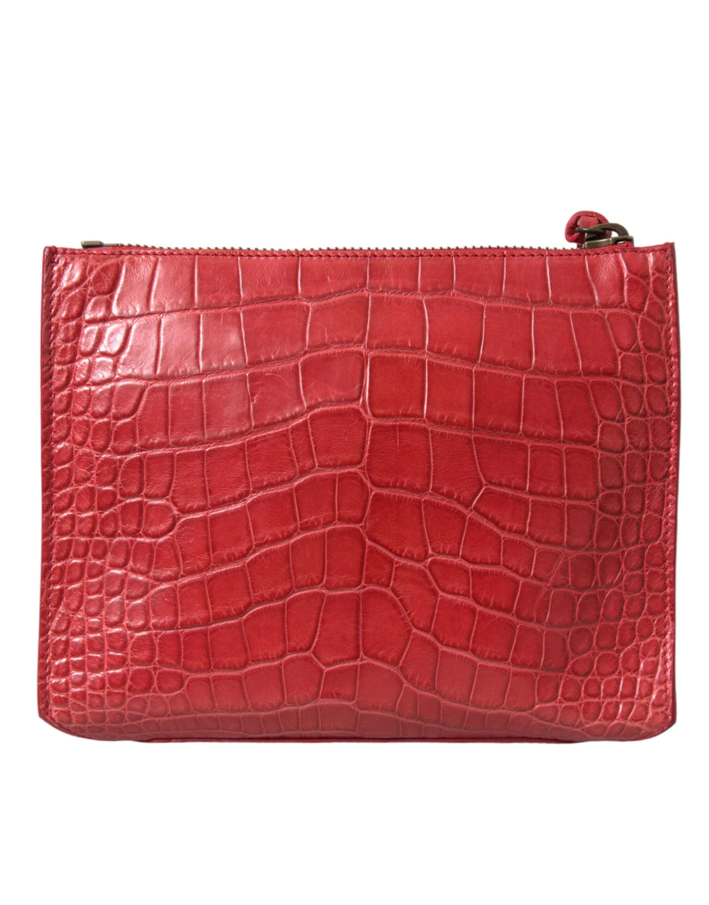 Balenciaga Red Exotic Skin Leather Classic Pouch Purse Wristlet Bag - Clutch Bags