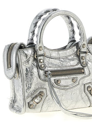 Balenciaga Silver Lamb Leather Crossbody Bag