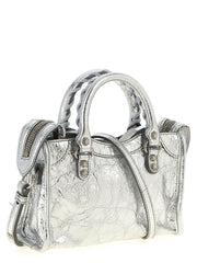 Balenciaga Silver Lamb Leather Crossbody Bag