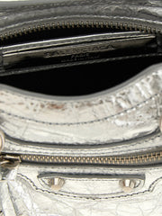 Balenciaga Silver Lamb Leather Crossbody Bag