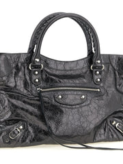 Balenciaga Silver Lamb Leather Handbag