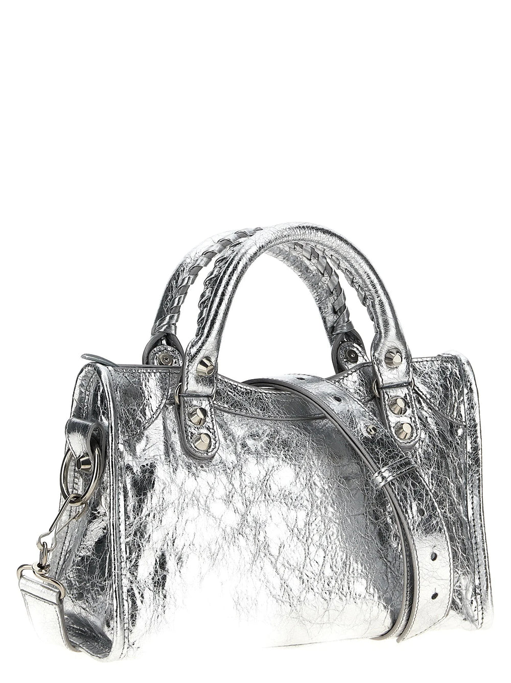 Balenciaga Silver Lamb Leather Handbag