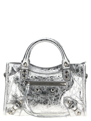 Balenciaga Silver Lamb Leather Handbag