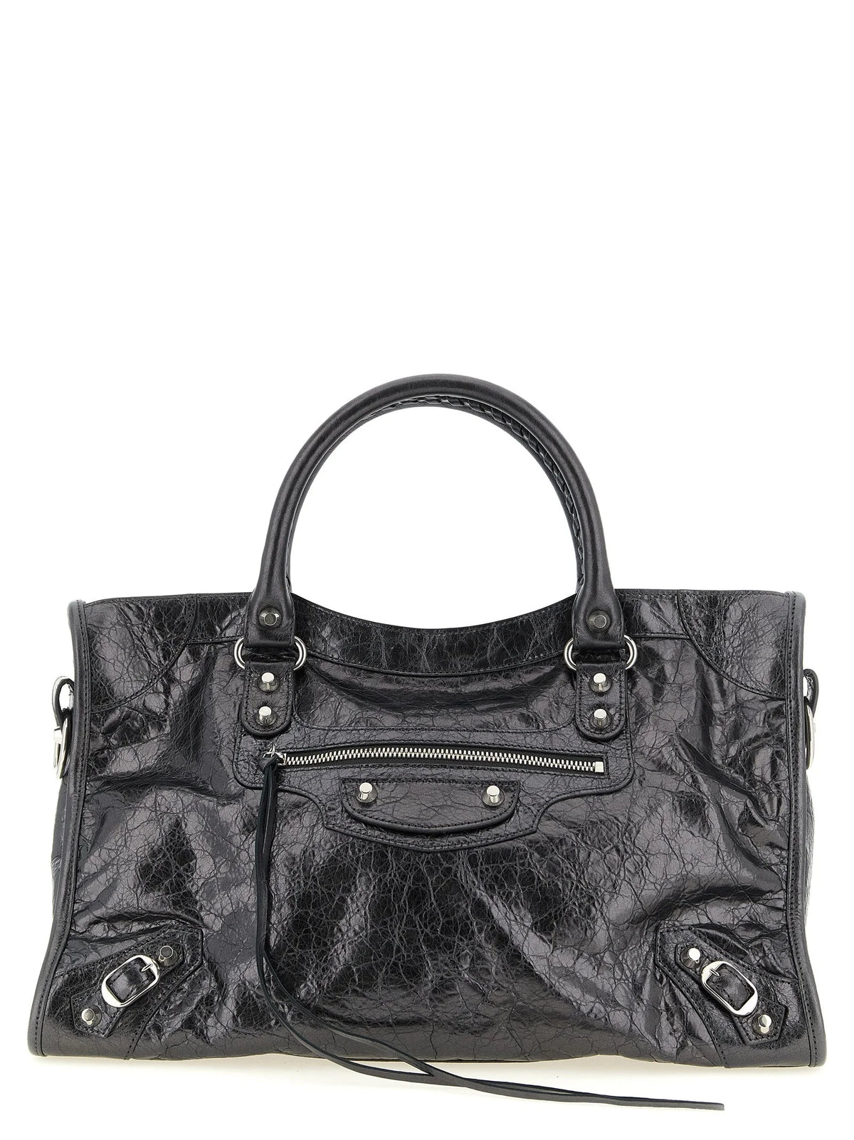 Balenciaga Silver Lamb Leather Handbag