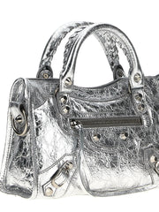 Balenciaga Silver Lamb Leather Handbag