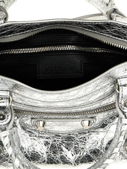 Balenciaga Silver Lamb Leather Handbag