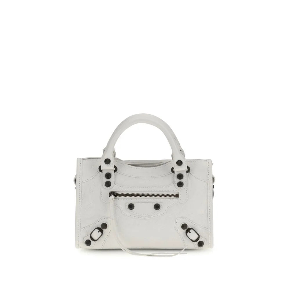 Balenciaga White Calf Leather Bos Taurus Handbag